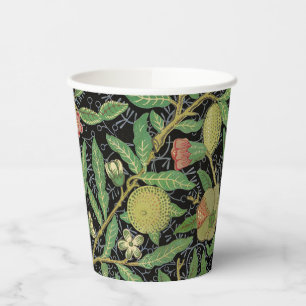 William Morris Dark Pomegranate Fruit Pattern Paper Cups