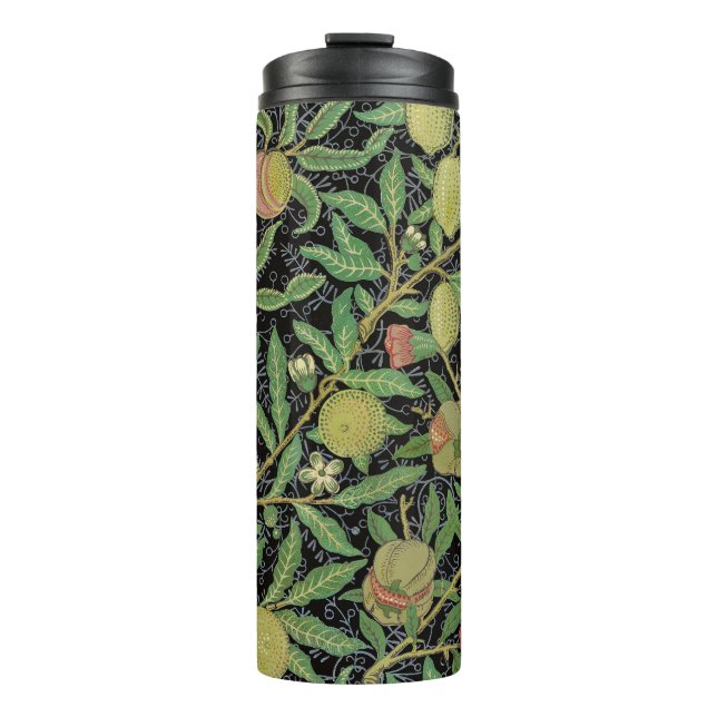 William Morris Dark Pomegranate Fruit Pattern Thermal Tumbler (Front)