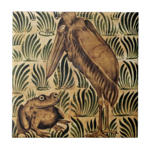 William * Morris De Morgan Stork Bird Frog Tile