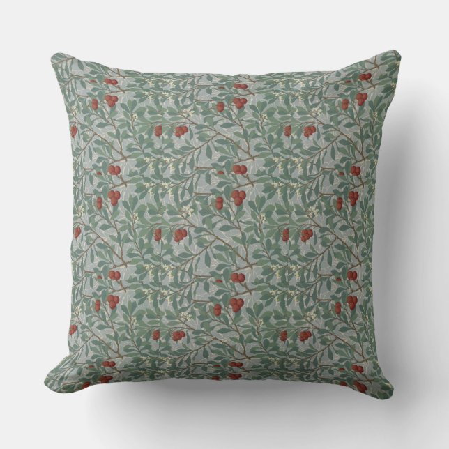 William Morris Decorative Art Arbutus Pattern Cushion (Front)