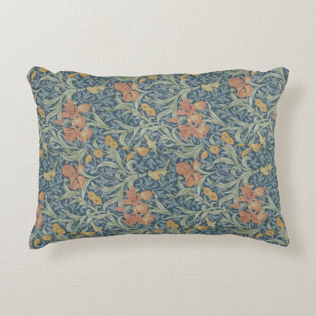 William Morris Decorative Art Iris Pattern Cushion (Front)