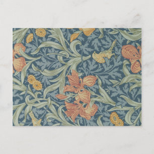 William Morris Decorative Art Iris Pattern Postcard