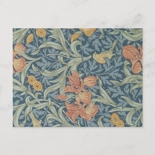 William Morris Decorative Art Iris Pattern Postcard (Front)