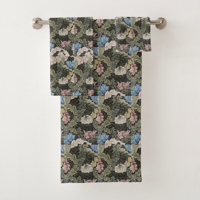 William Morris Decorative Art Wreath Pattern Bath Towel Set (Insitu)