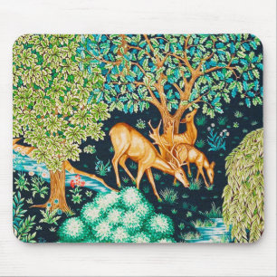 William Morris Deer by a Brook Tapestry Indigo Mouse Mat