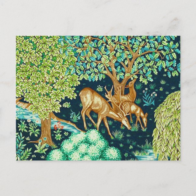 William Morris Deer by a Brook Tapestry Print Postcard (Front)
