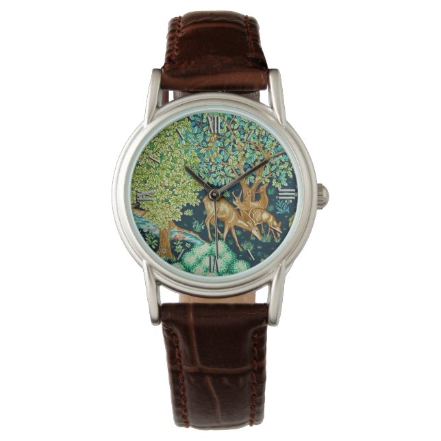 William Morris Deer by a Brook Tapestry Print Watch (Front)