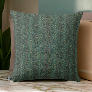 William * Morris Design Green Floral Imprints Cushion