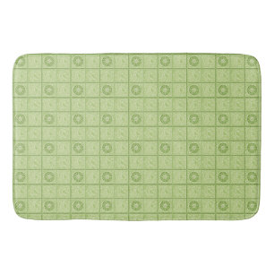 William Morris Diaper Green Tile Pattern Bath Mat