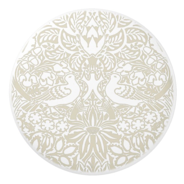 William Morris' Dove and Rose Ceramic Knob (Front)