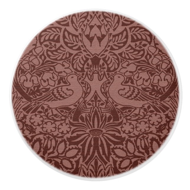 William Morris' Dove and Rose Ceramic Knob (Front)