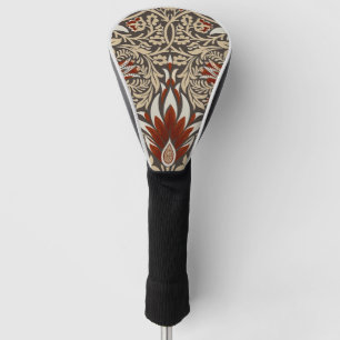 William Morris Earthy Brown Floral Wallpaper Golf Head Cover