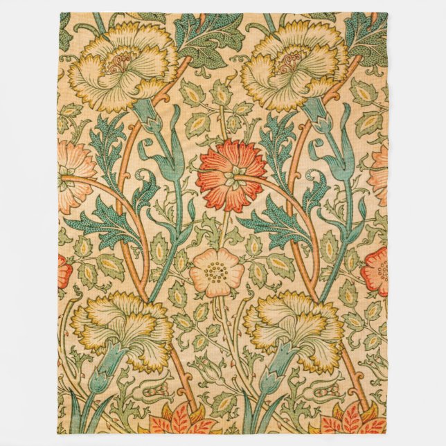 William Morris Elegant  Rose Pattern Fleece Blanket (Front)