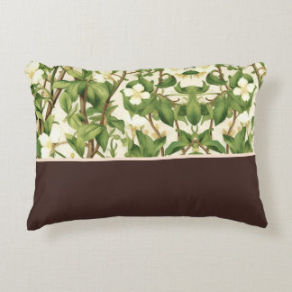 William Morris Elegant White & Green Flower Tree Decorative Cushion
