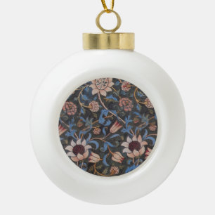 William Morris Evenlode Pattern: Vintage Moody Ceramic Ball Christmas Ornament