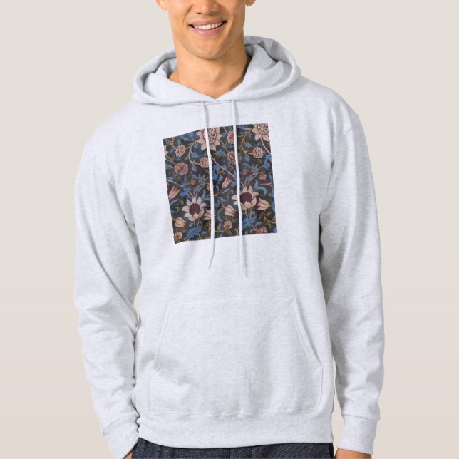 William Morris Evenlode Pattern: Vintage Moody Hoodie (Front)