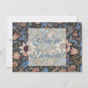 William Morris Evenlode Pattern: Vintage Moody Invitation