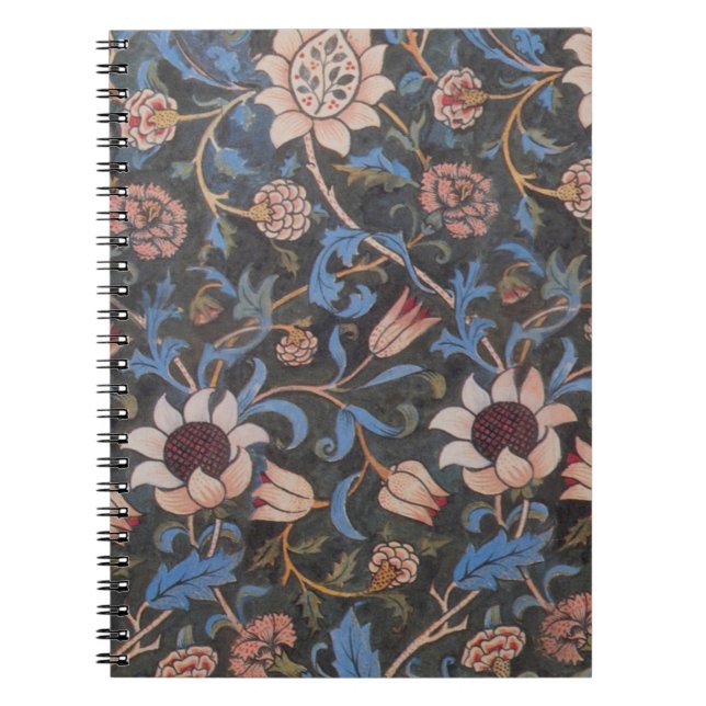 William Morris Evenlode Pattern: Vintage Moody Notebook (Front)