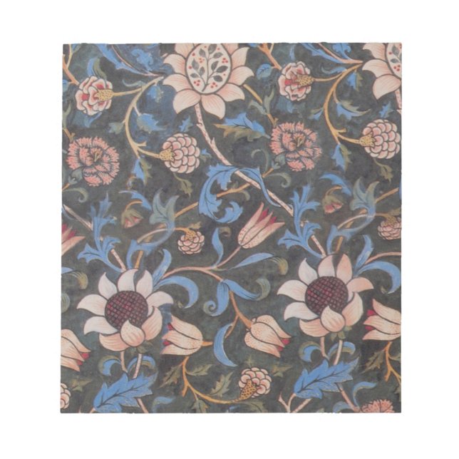 William Morris Evenlode Pattern: Vintage Moody Notepad (Front)