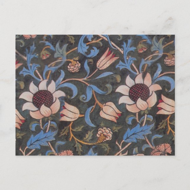 William Morris Evenlode Pattern: Vintage Moody Postcard (Front)
