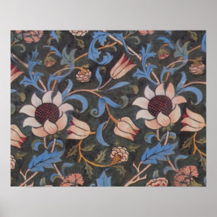 William Morris Evenlode Pattern: Vintage Moody Poster