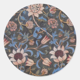 William Morris Evenlode Textile Floral Art Classic Round Sticker