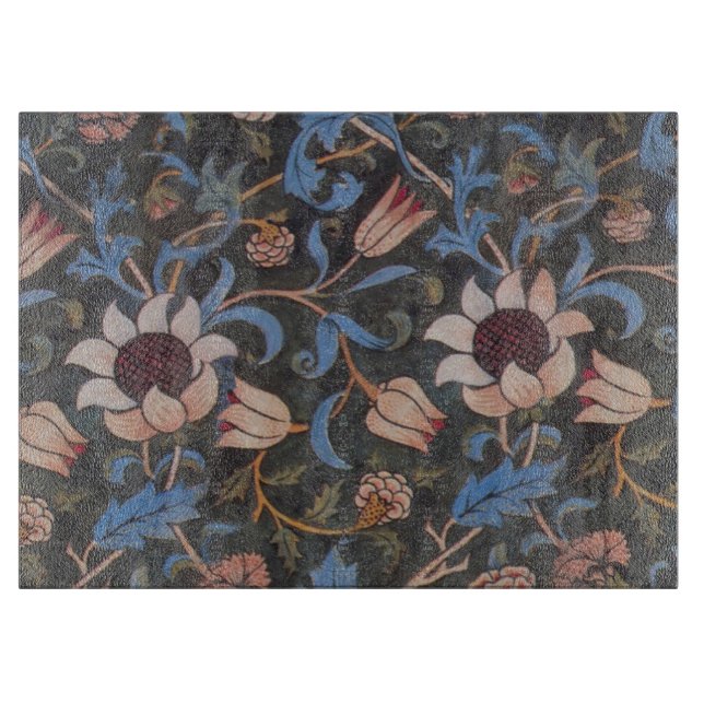 William Morris Evenlode Textile Floral Art Cutting Board (Front)