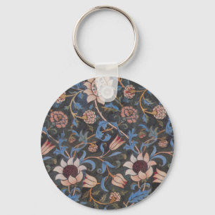 William Morris Evenlode Textile Floral Art Key Ring