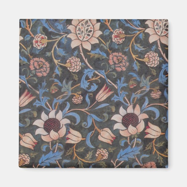 William Morris Evenlode Textile Floral Art Magnet (Front)