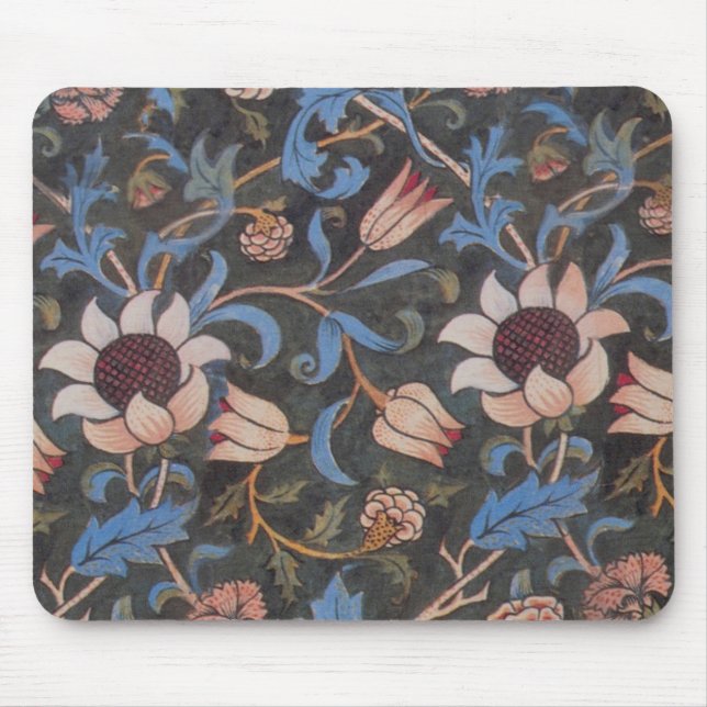 William Morris Evenlode Textile Floral Art Mouse Mat (Front)