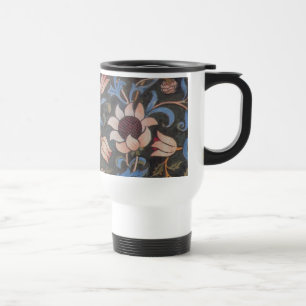 William Morris Evenlode Textile Floral Art Travel Mug