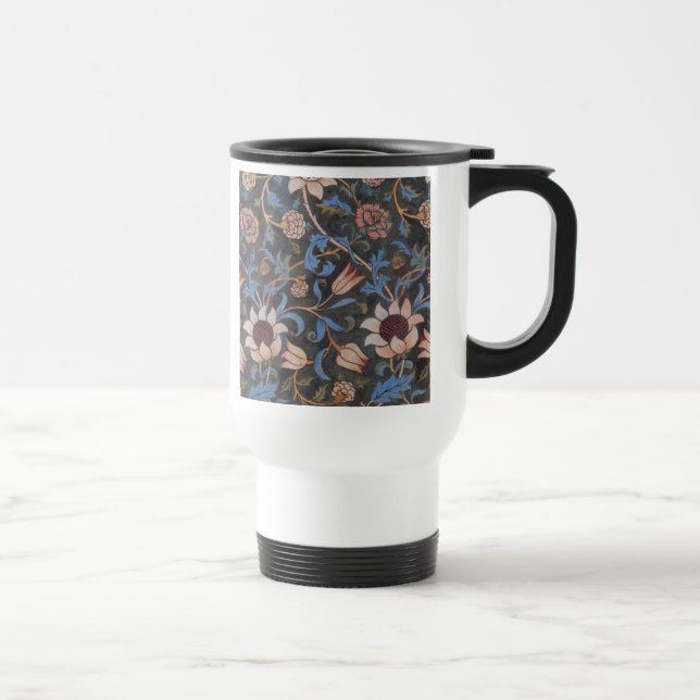 William Morris Evenlode Textile Floral Art Travel Mug (Right)
