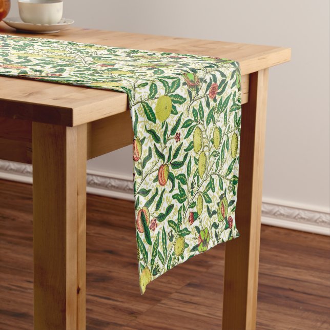 William Morris Exotic Fruit, Lemon Yellow Short Table Runner (In Situ)