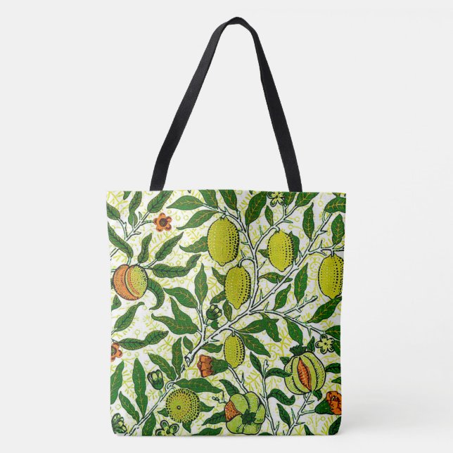 William Morris Exotic Fruit, Lemon Yellow Tote Bag (Front)