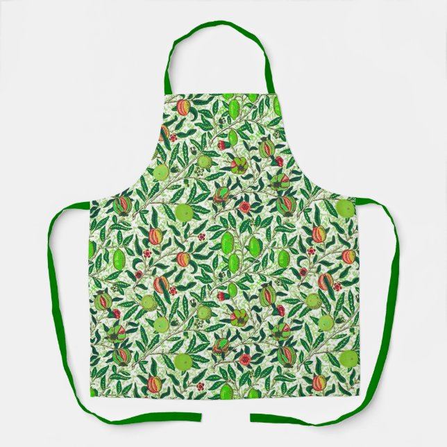 William Morris Exotic Fruit, Lime Green Apron (Front)