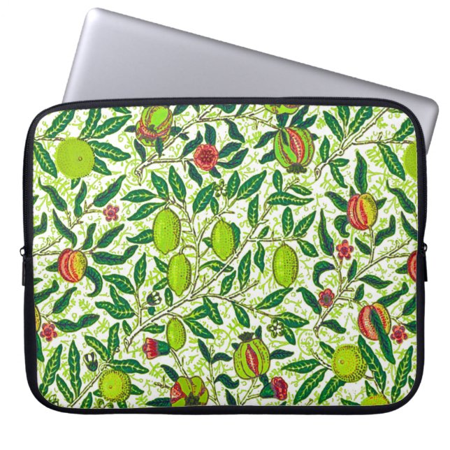 William Morris Exotic Fruit, Lime Green  Laptop Sleeve (Front)