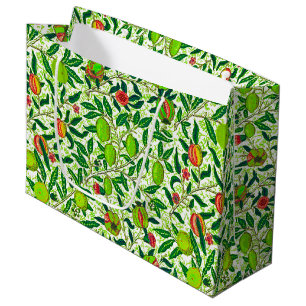 William Morris Exotic Fruit, Lime Green  Large Gift Bag