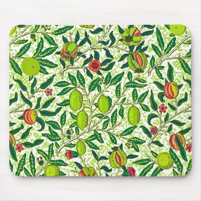 William Morris Exotic Fruit, Lime Green  Mouse Mat (Front)