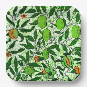 William Morris Exotic Fruit, Lime Green Paper Plate