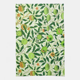William Morris Exotic Fruit, Lime Green Tea Towel