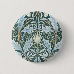 William Morris Fine Floral Wallpaper Pattern 6 Cm Round Badge