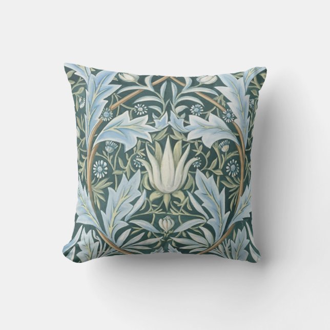William Morris Fine Floral Wallpaper Pattern Cushion (Front)