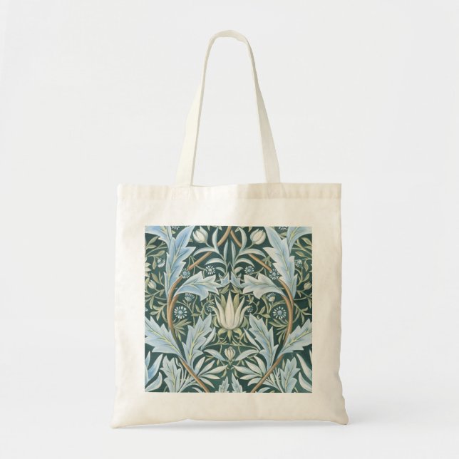 William Morris Fine Floral Wallpaper Pattern Tote Bag (Front)