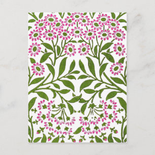 William Morris Fine Pink Floral Wallpaper Postcard