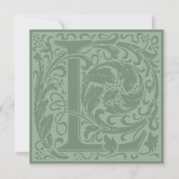 William Morris Floral Alphabet Monogram Letter L