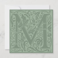 William Morris Floral Alphabet Monogram Letter M
