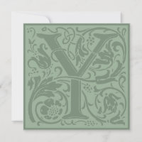 William Morris Floral Alphabet Monogram Letter Y