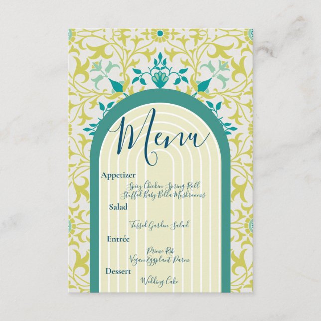 William Morris Floral Art Deco Art Nouveau Enclosure Card (Front)