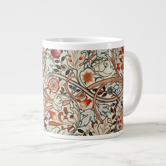 William Morris floral art design  Large Coffee Mug (Front Right)