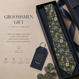 William Morris Floral Art Nouveau groomsmen gift Tie